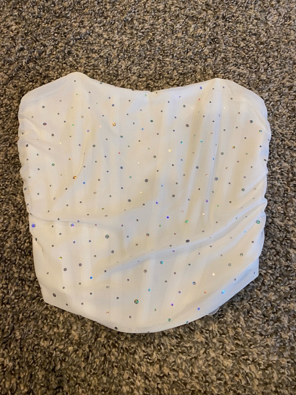 White sparkly corset top